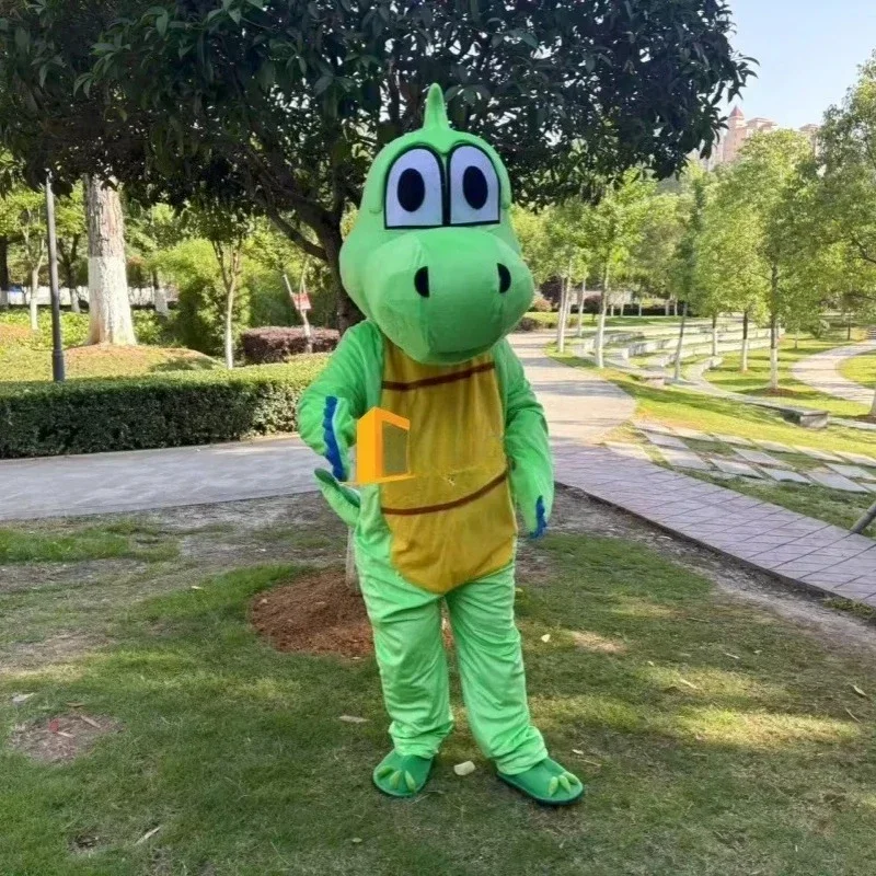 التميمة الأخضر ديناصور التنين فستان زي حفلة مفاجأة الملابس البدلة الإعلان باسكر أداء الشارع الدعائم #5