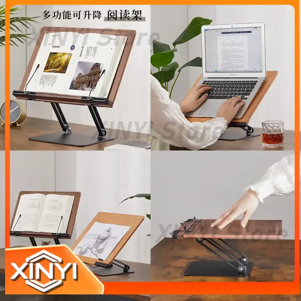 Wooden Bookshelf for Reading Stand for Tablet Laptop for Kids Desktop Lifting Multi Functional Study Desk Organizer Home