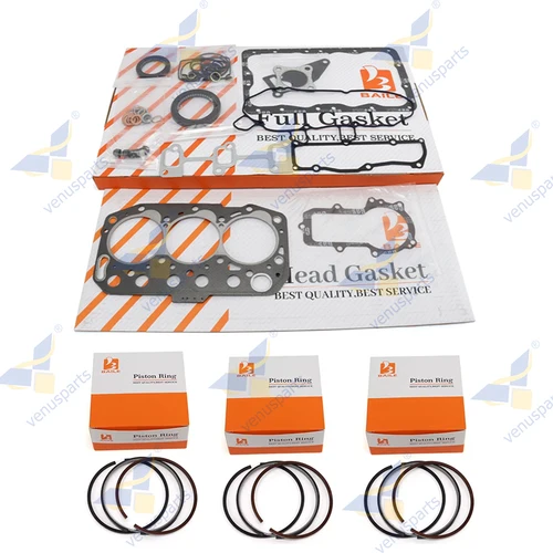 Juego completo de juntas 3TNM74 para motor Yanmar 3TNM74f-sakv con 3 juegos de anillos de pistón 74*1.5HK+1.5+3