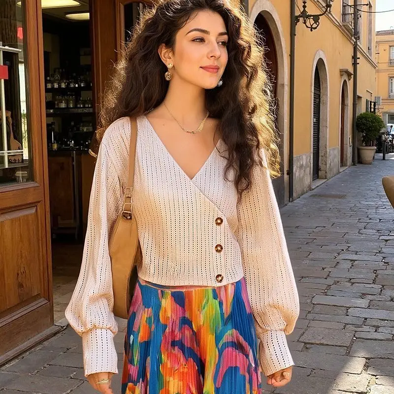 

Draped Gigot Sleeve Blouse Plus Size Deep V Neck Cutout Top Vintage Opulence Aesthetic Spring Autumn Womens Fashion