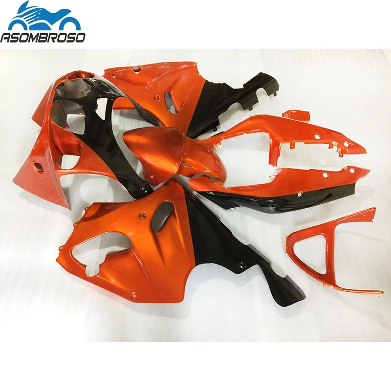 Plastic Bodyworks for Ninja ZX7R fairing kit 1996-2003 orange black fairing set ZX-7R 96 97 98 99 00 01 02 03 21