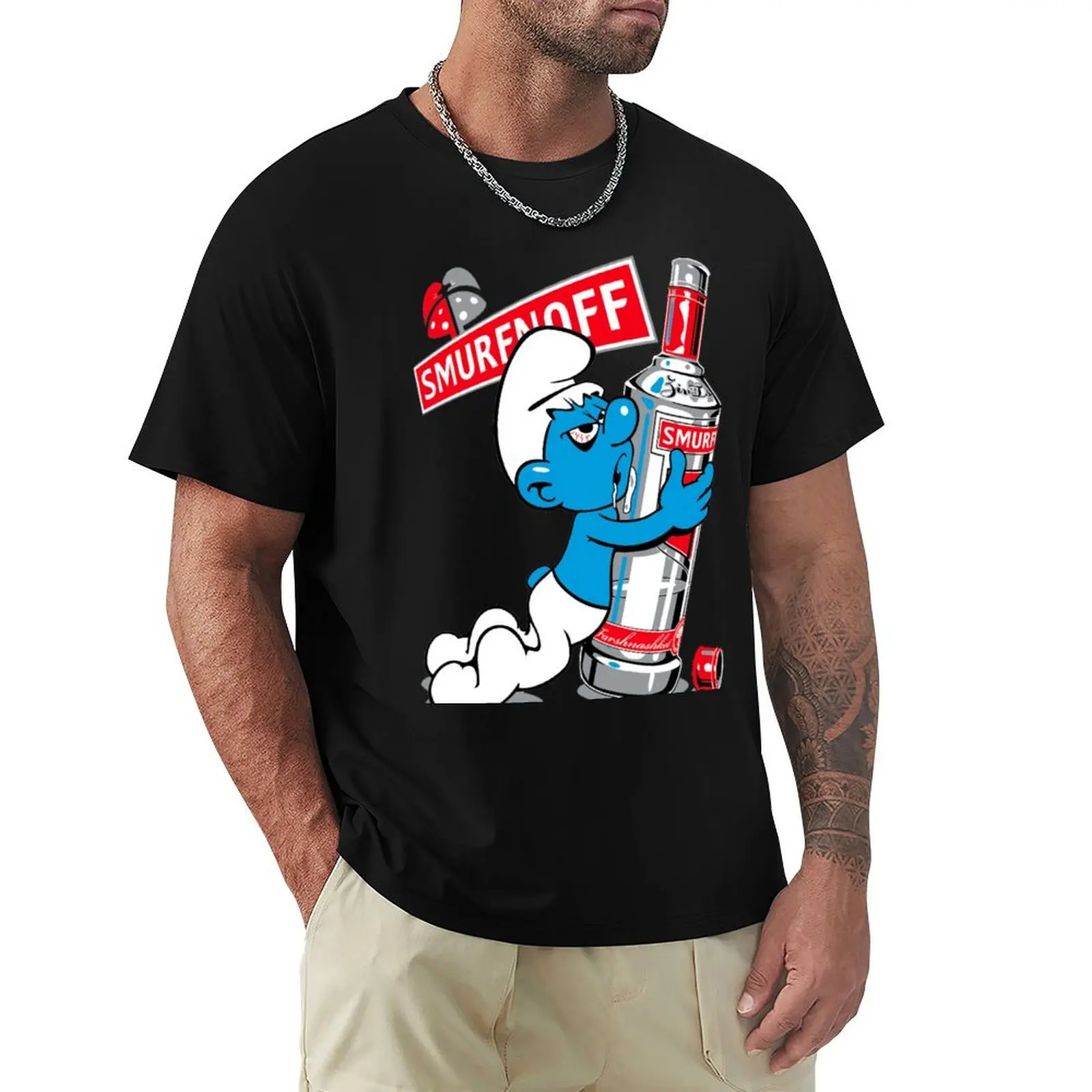 Smurfnoff Cartoon Funny T-Shirt sports fans customs design your own mens clothes