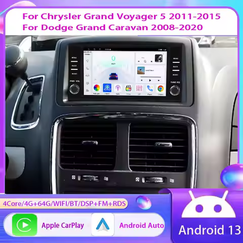 7'' 4+64GB Apple CarPlay Android Auto Head Unit Car Radio For Chrysler Grand Voyager 5 2011-2015/For Dodge Grand Caravan 2008-20