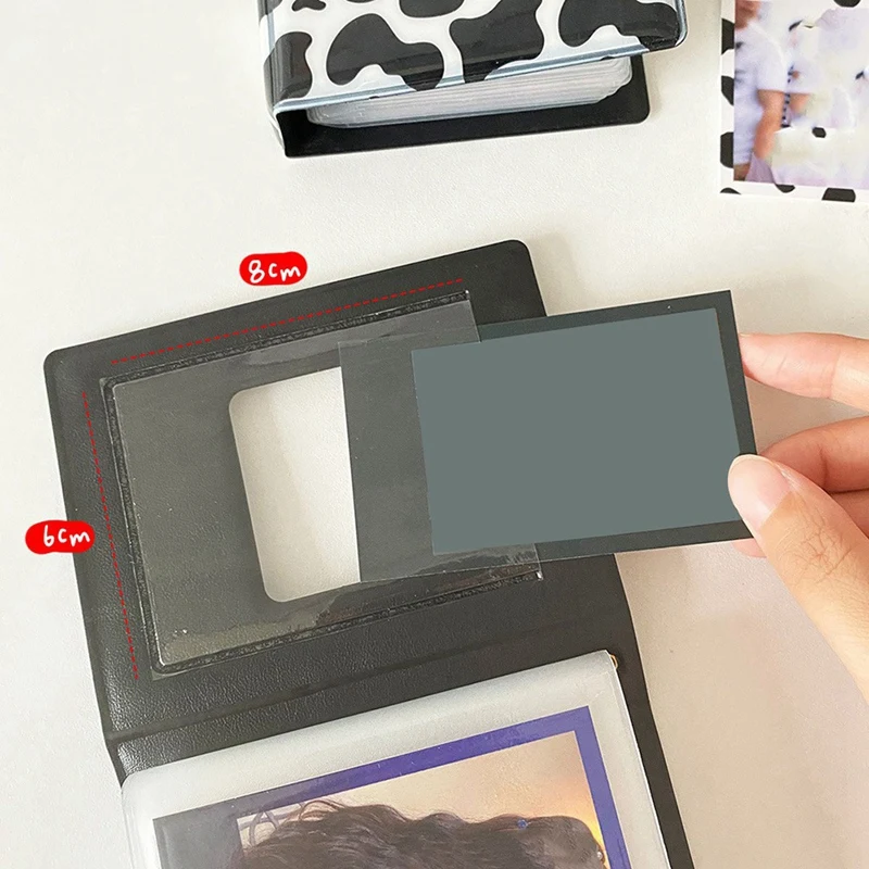 Top-3 Inch Mini Photo Album Kpop Photocard Holder, Square Hollow Photocard Id Holder 32 Pockets