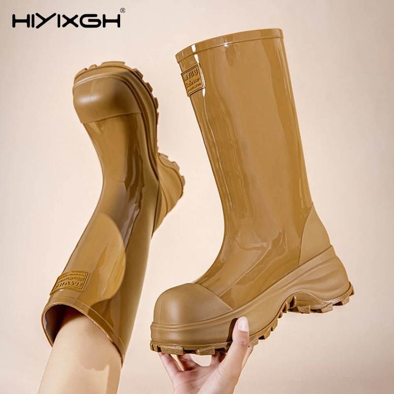 Neue japanische Damen-Regenstiefel im japanischen Stil, modische kurze Stiefel mit dicker Sohle, rutschfeste, bequeme Gummischuhe für Damen