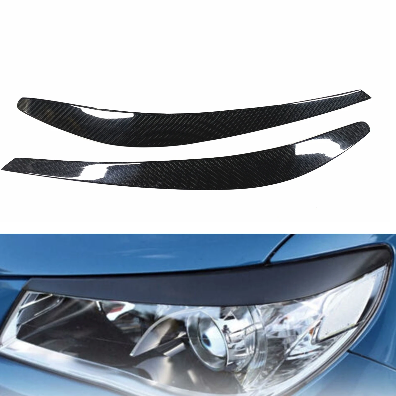 2PCS Carbon Fiber Headlight Eyebrow Sticker Car Front Head Light Eyelid Cover Trim For Holden VE Commodore SS SSV SV6 S Evoke