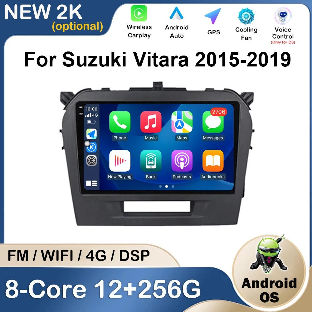 

HD Screen GPS Navi Car Multimedia Video Player For Suzuki Vitara 2015 2016 2017 2018 2019 DSP Stereo Bluetooth WiFi Carplay 4G