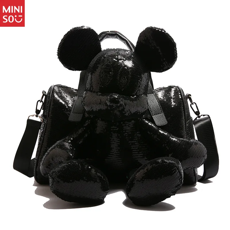 Miniso Mickey Plush Tote Bag 2025 | Large Crossbody Shopper, Cute Shoulder Bag