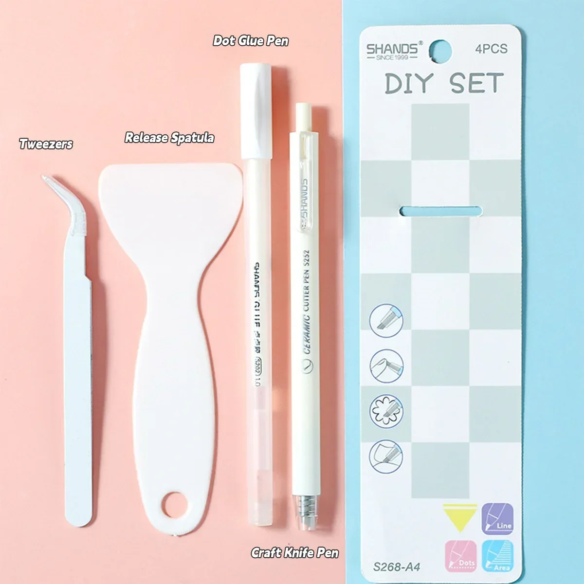 High Quality 4Pcs Scrapbooking Tools Kit - Dot Glue Pen, Carving Knife, Shovel, Tweezers for DIY Craft & School Art Projects image 6