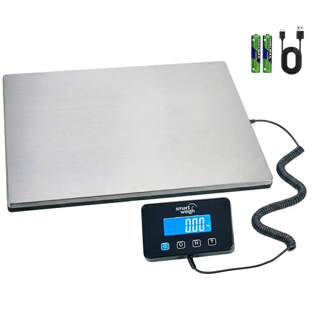 

Heavy Duty Digital Postal Scale with Wide Platform, 440 lb Capacity, USB-C & Battery Power
