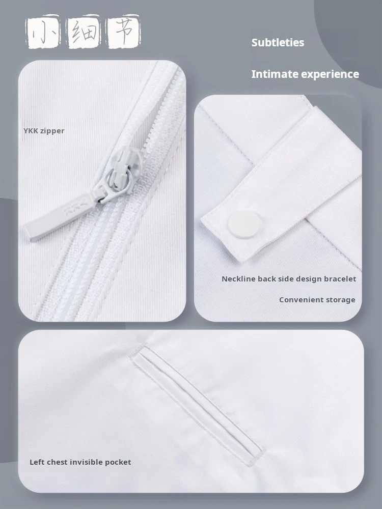 Chemise de chef de cuisine pour femme, ensemble de vêtements de travail d'été, service alimentaire respirant, uniforme blanc pour restaurant et hôtel, veste de cuisine