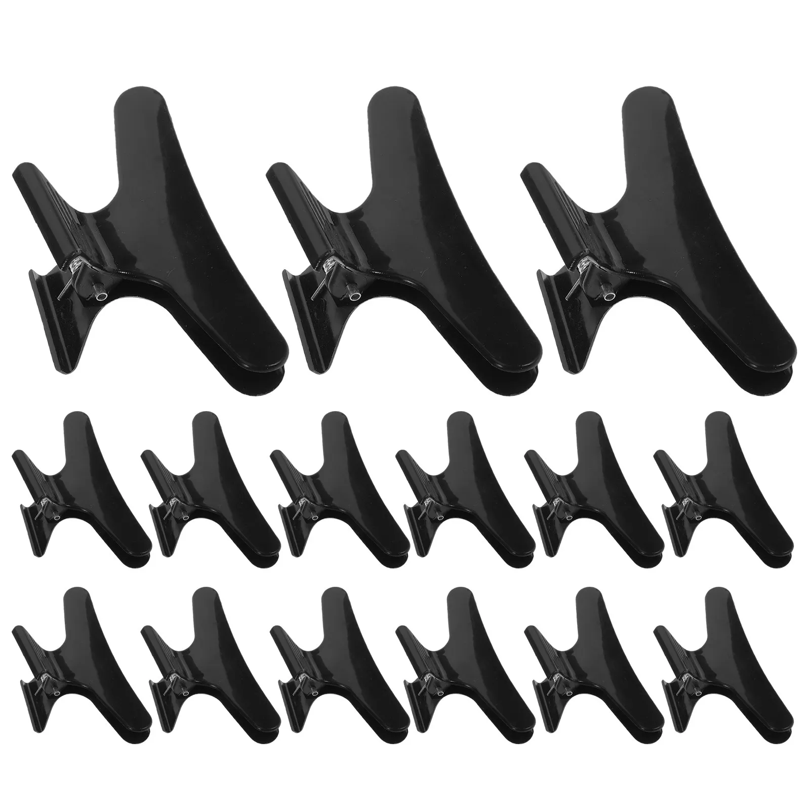 

15 шт. пластиковых зажимов черного цвета для разделения прядей, для использования в салонах красоты, многоразовые зажимы для волос, аксессуары для укладки
