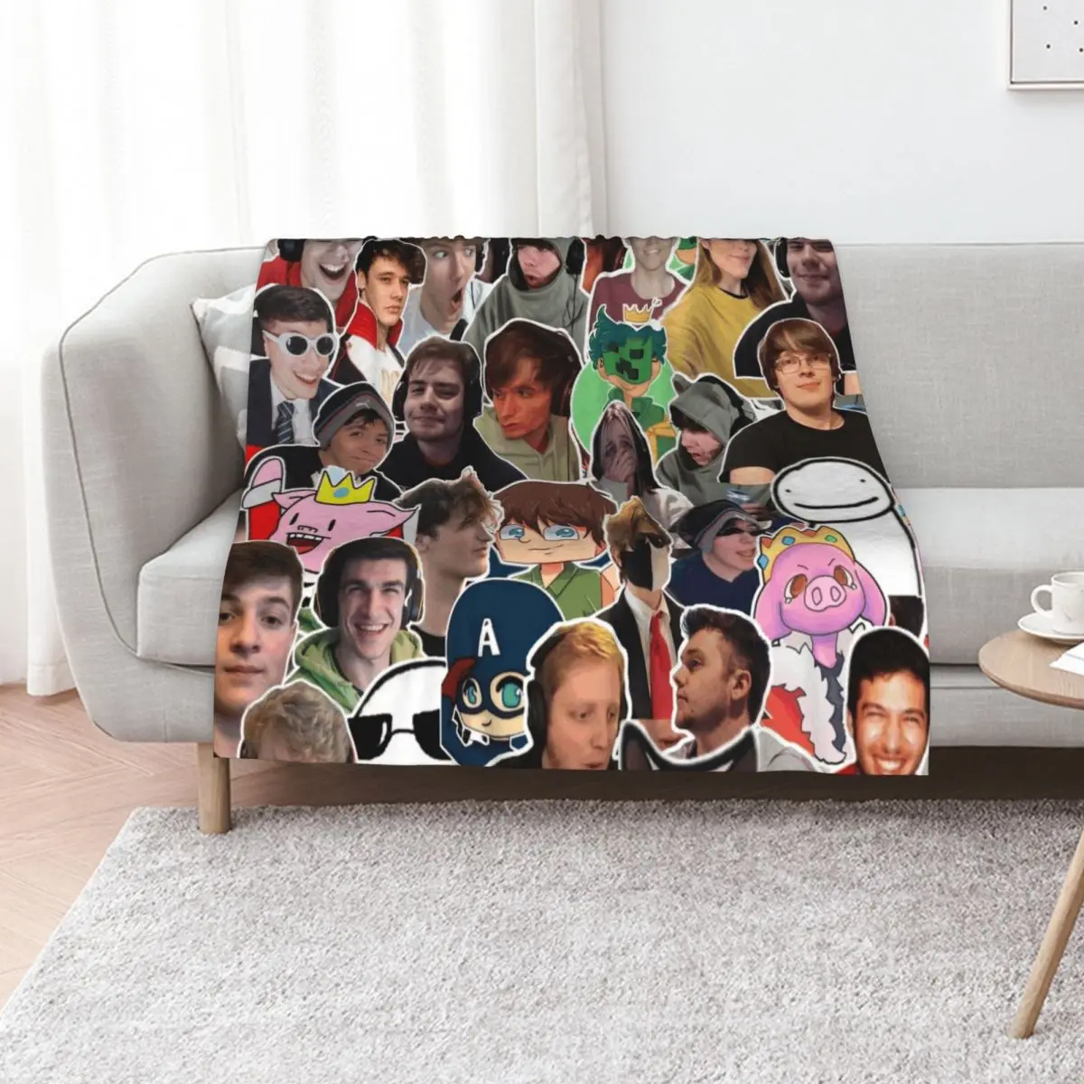 

Dream SMP, dream team, dream server, Throw Blanket Thermals For Travel Personalized Gift Tourist Plaid on the sofa Blankets