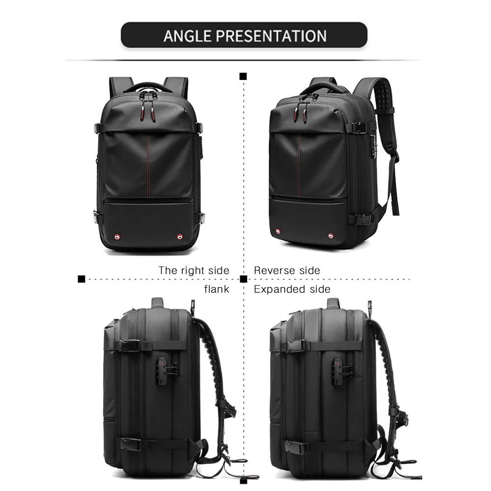 Men Travel Backpack Vacuum Compression 17 inch Laptop Backpack Business Large Capacity Backpack Expanded Hiking backpack