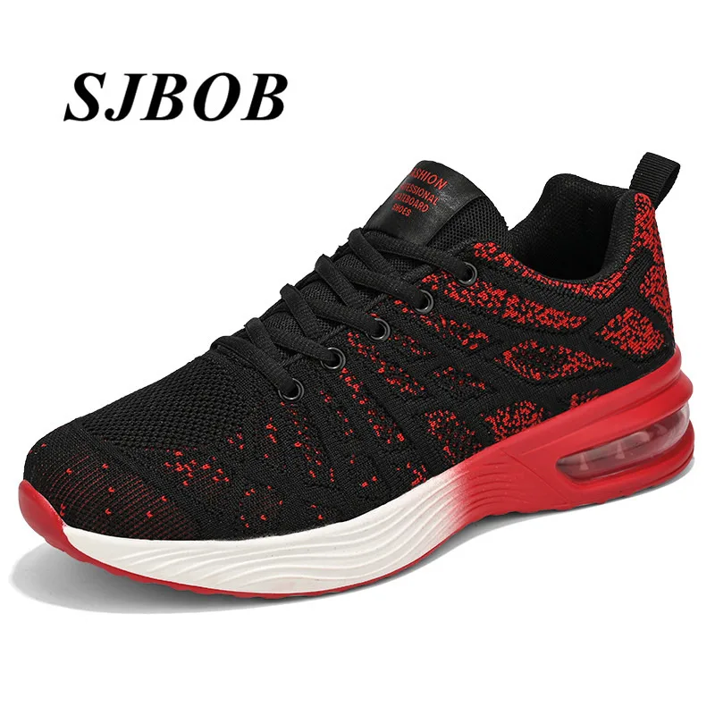 High Quality Red Male Running Sneaker Lightweight Air Cushion Men's Running Shoes Anti-Slip Sports Shoes For Youth Tenis Hombres