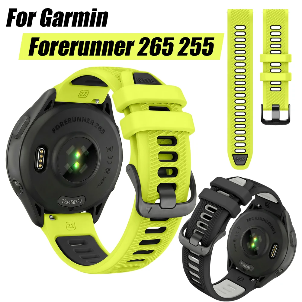 Pulseira de Silicone Esportiva Universal de 22mm para Garmin Forerunner 265 255, Pulseira para Vivoactive 4/Venu 4 45MM