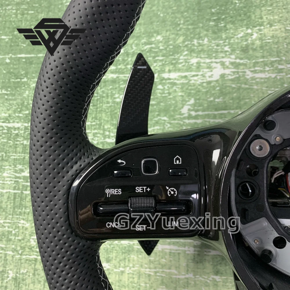 High Leather With White Stitching Suitable for for AMG 809 W204 W205 W211 W203 GLC GLE Car Steering Wheel