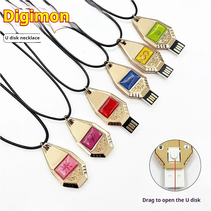 Anime Digimon Adventure Necklace Tag Crest Emblem Digivice Badge Pendant Necklace Digital Monster Evolution Collection Gift