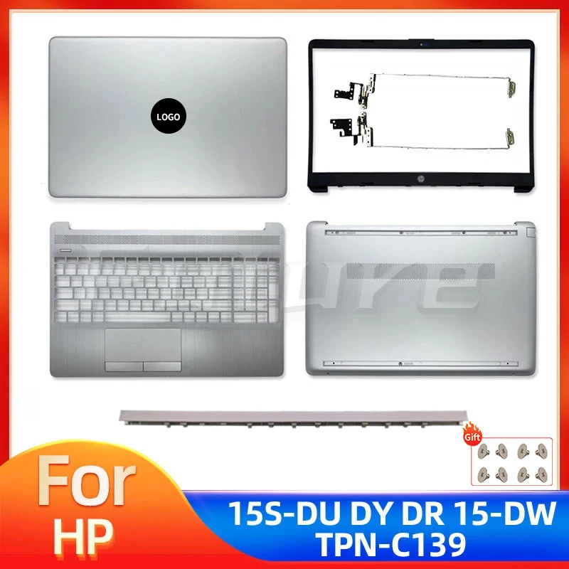 HP液晶バックカバー、ベゼルヒンジ、パームレスト、ボトムヒンジ、新品、15-dw、15s-du、15s-dy、15s-dr、TPN-C139、L52012-001、L52007-001用ケース