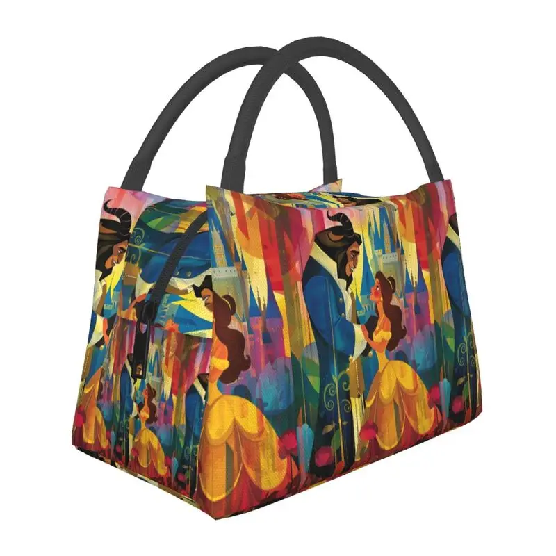 

Beauty And The Beast Thermal Insulated Lunch Bags Women Musical Romantic Fantasy Film Portable Lunch Container for Meal Food Box