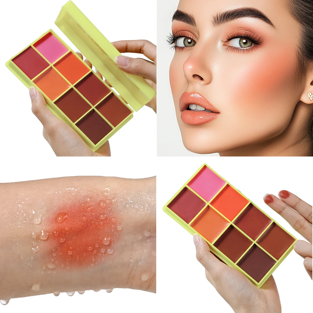 8 Shades Eyebrow Blush Palette With 3Pcs Makeup Brushes  Matte Shimmer Shadow Long Lasting Cosmetics Halloween Makeup Set