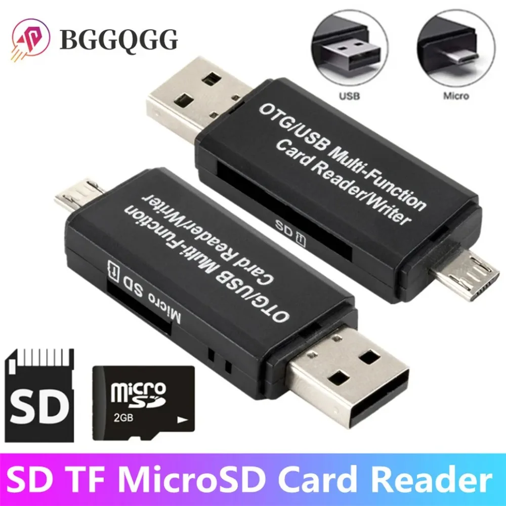 

BGGQGG OTG Micro SD Card Reader USB 2.0 Card Reader 2.0 For USB Micro SD Adapter Flash Drive Smart Memory Reader Card