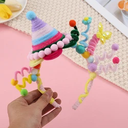 1Pc Reative Hair Hoop Photography Props Birthday Atmosphere Girls Headband Colored Torsion Bar Hair Accessory Party Supplies