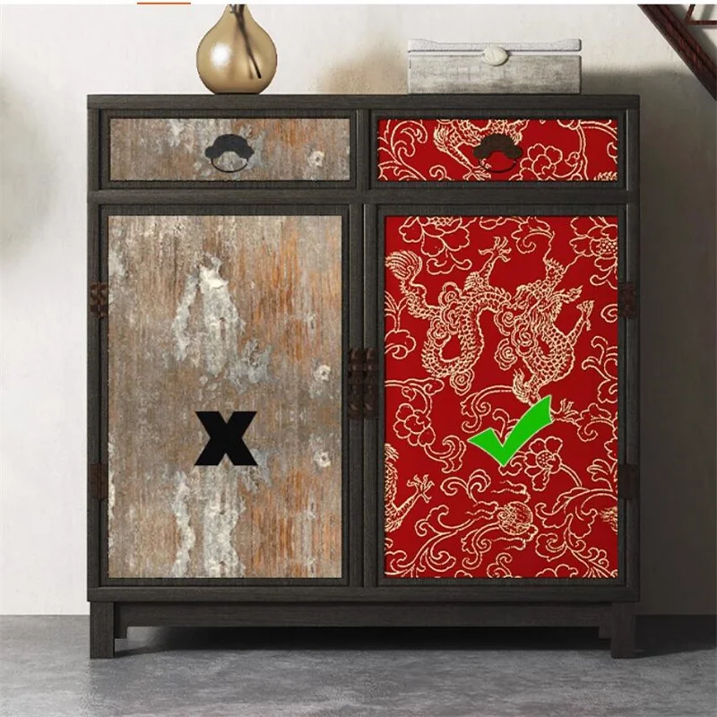 Papel autoadesivo estilo chinês, renovação de móveis, armários, sapatos, armários especializados, porta, renovação, papel de parede