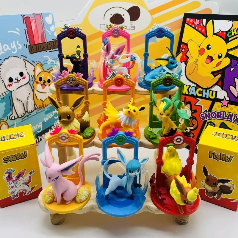 

New Genuine Funism Pokemon Eevee Family Vaporeon Umbreon Sylveon Flareon Espeon Cartoon Anime Game Figure Model Toys Gifts