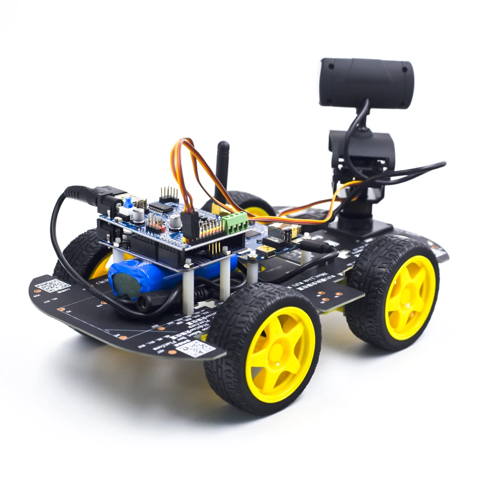 Kit Robot Mobil Pintar Edukasi STEM untuk Anak dan Dewasa, Kontrol Jarak Jauh Nirkabel WIFI 4WD, Pemrograman DIY, Coding, untuk Arduino