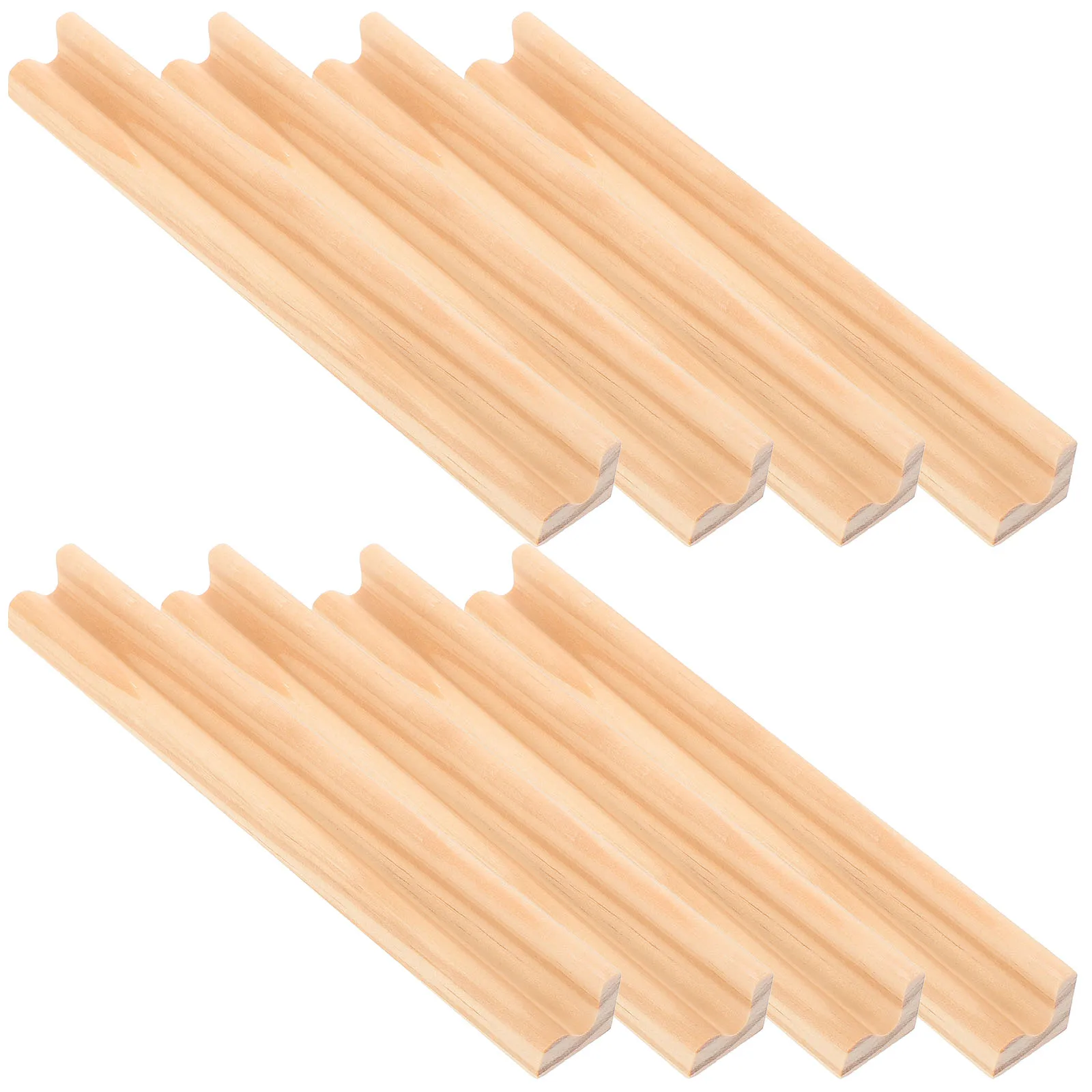

8pcs Wooden Domino Trays Multi-Function Domino Bases Desktop Racks Gaming Cards Alphabet Display Base Diy Supply Holder Stand