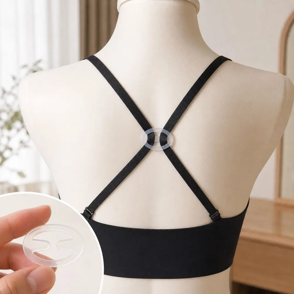 10Pcs Silicone Bra Converter Clips Anti Slip Elliptical Shape Bra Strap Fasteners Invisible Bra Strap Clips