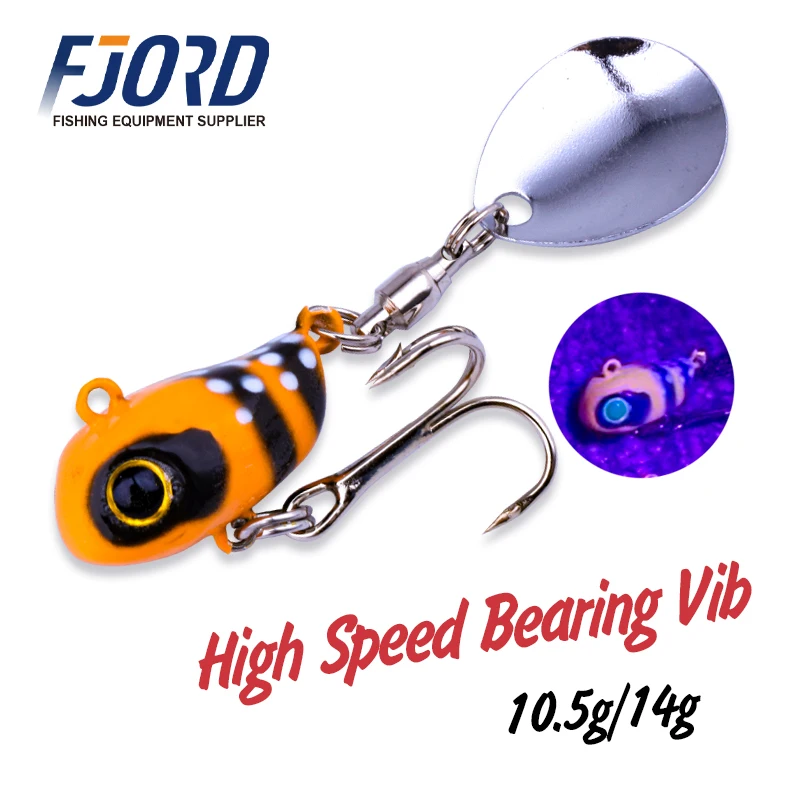 FJORD 10.5g 14g Vib leurre de pêche gabarit en métal Swimbait eau douce eau salée queue rotative appâts artificiels fournitures de matériel de pêche