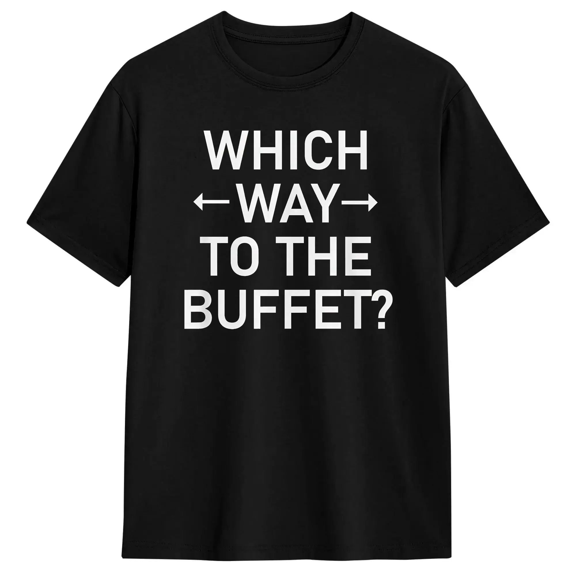 Men's T Shirt Which Way to The Buffet Funny T-Shirts Hippie  Summer Tees Vintage 100% Cotton Tops Plus Size 5XL
