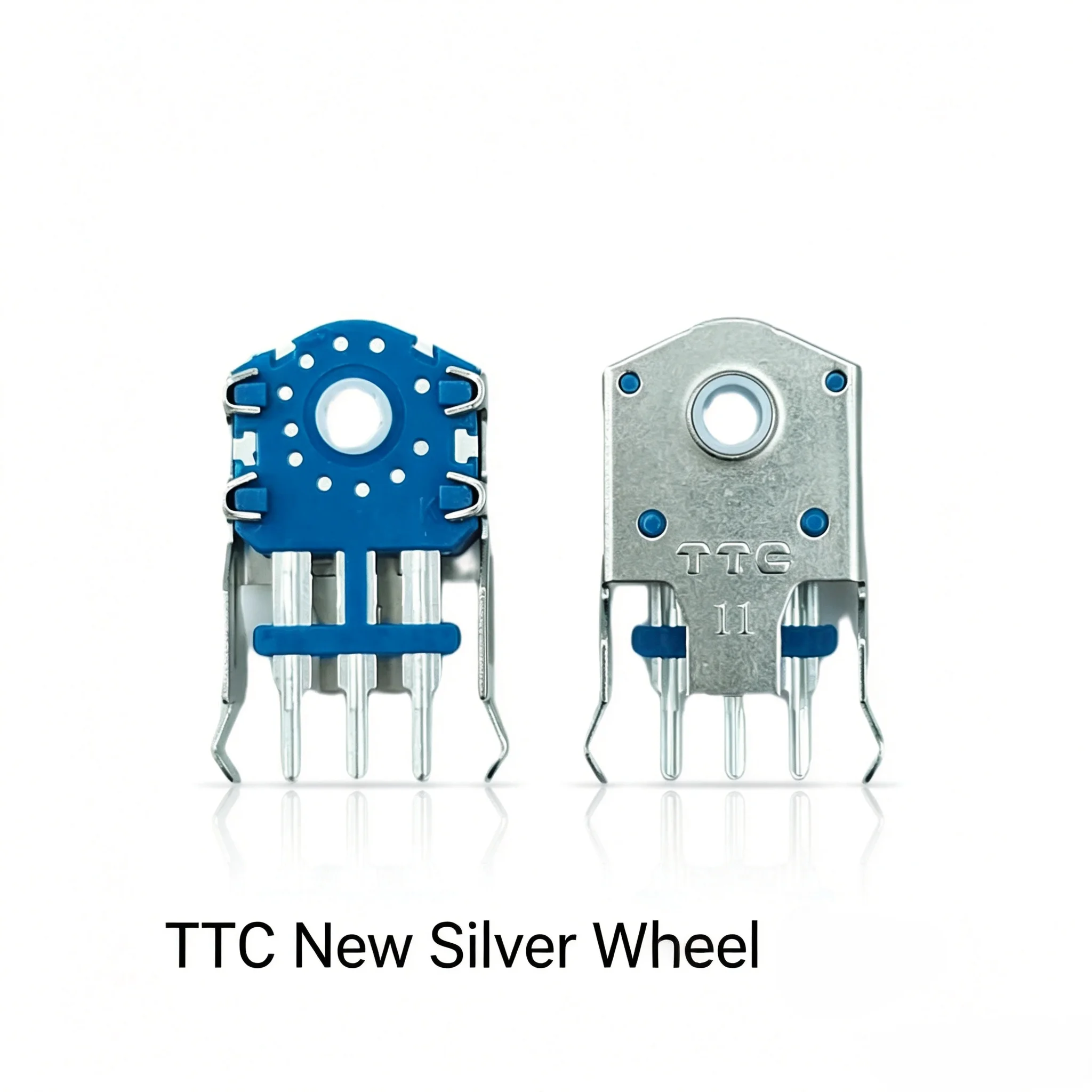 10pc-2pc TTC Silver Wheel Encoder 8mm-11mm Semi-Through Gaming Mouse Rotary Encoder, High Precision Dustproof Durable Clear Scro