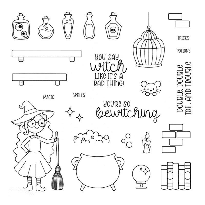 Witches Lair Halloween August 2022 New Clear Stamp Scrapbooking for Paper Making Metal Cutting Dies Frame Card Craft Supplies