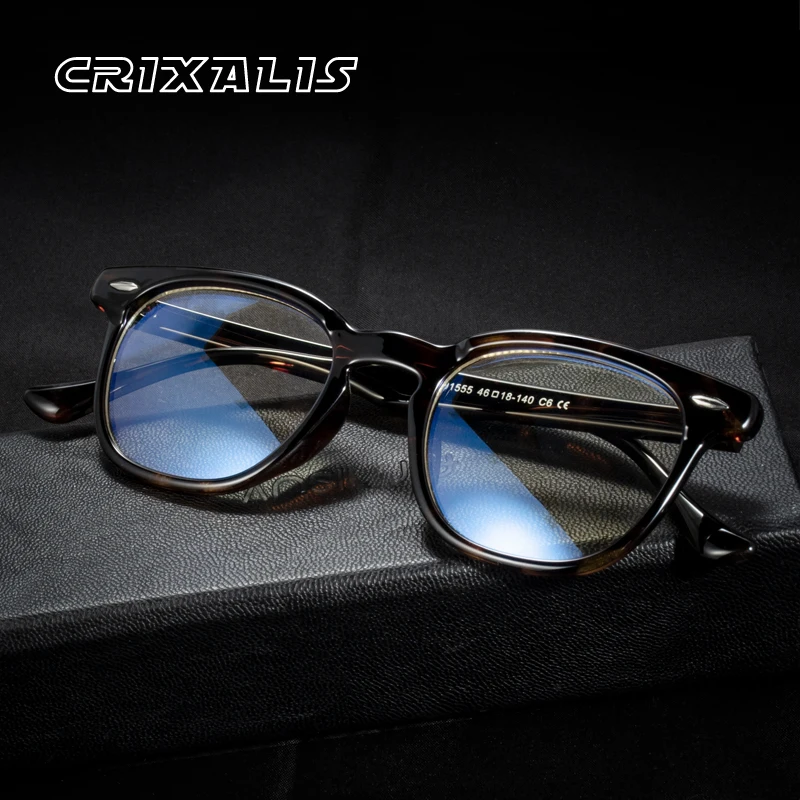 CRIXALIS Square Blue Light Glasses For Men Brand Designer Optics Prescription Frame Women Vintage Computer Eyewear Male ​UV400