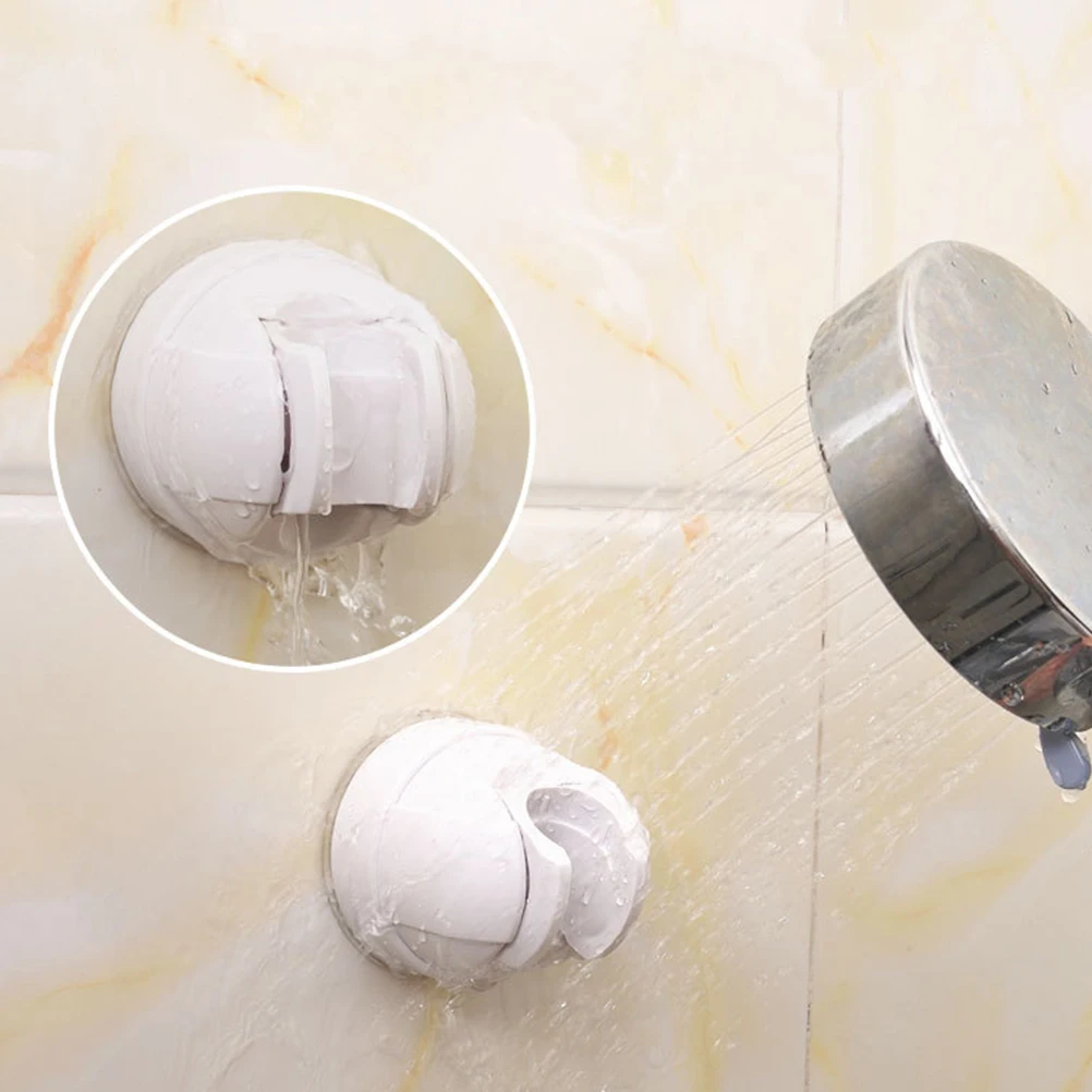 

2pc Shower Head Holder Reusable Adjustable Shower Head Mount Wall Holder Sticker Design for Bathroom Accessories (White)