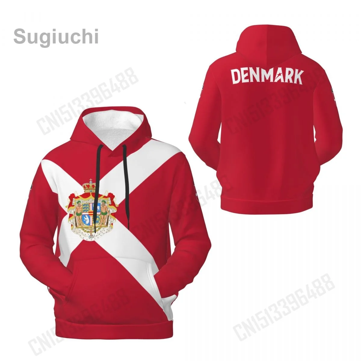 2025 Denmark NEW COAT OF ARMS 3D Fleece Hoodie Polyester Warm With Pocket Soft Men Women Sweatshirt Unisex Pullover Hoodies