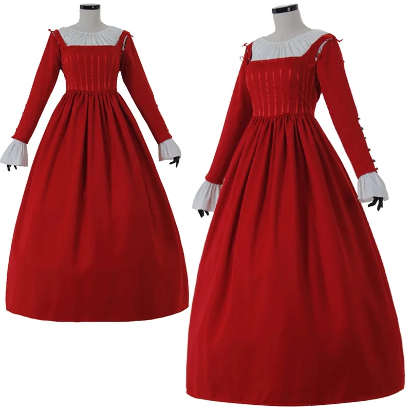 

Medieval Victorian Retro Red Dress Halloween Women's Cosplay Court Noble Robe Gothic Princess Ball Gown