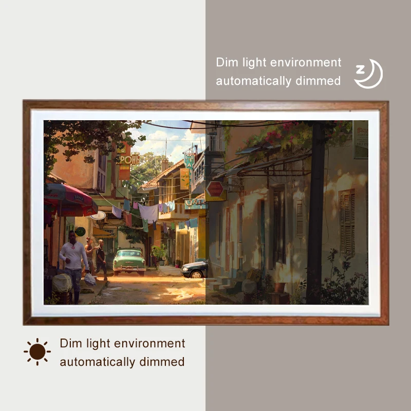 Art Digital Frames Picture Video Wall Mounted Anti-Glare Matte Mobile Transfer Canvas Painting Lcd Digital Photo Frame for Home