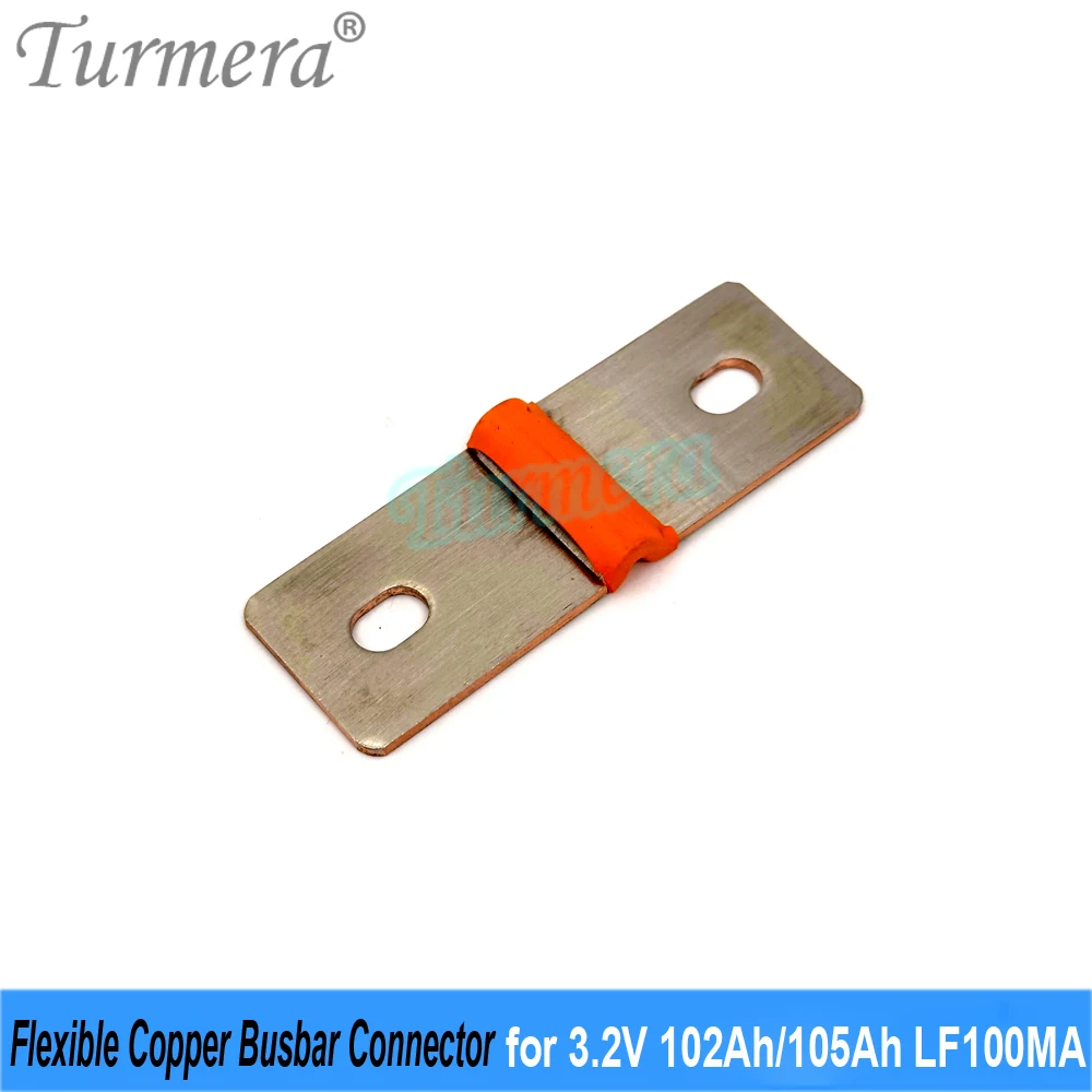 Turmera 12V Lifepo4 Battery Flexible Busbar Copper Connecter Hole to Hole 51mm 2mm 400A Use in 3.2V 100Ah EVE LF100MA LF100LA