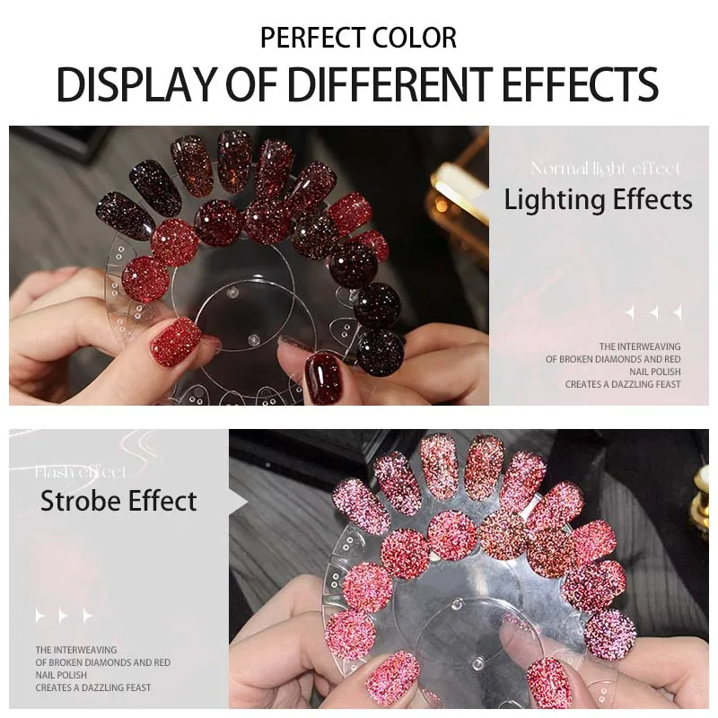 PERFECT COLOR Red Glitter Nail Polish 12ml Glitter Gel Nail Polish Christmas Nail Polish Dark Red Nail Polish 4 Colors,Home DIY