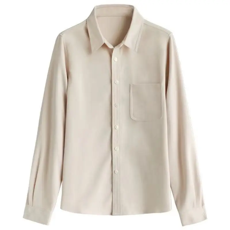 

Thick Autumn Winter Shirt Casual Design Base Top Long Sleeve Shirts Commuting Loose Coat Women