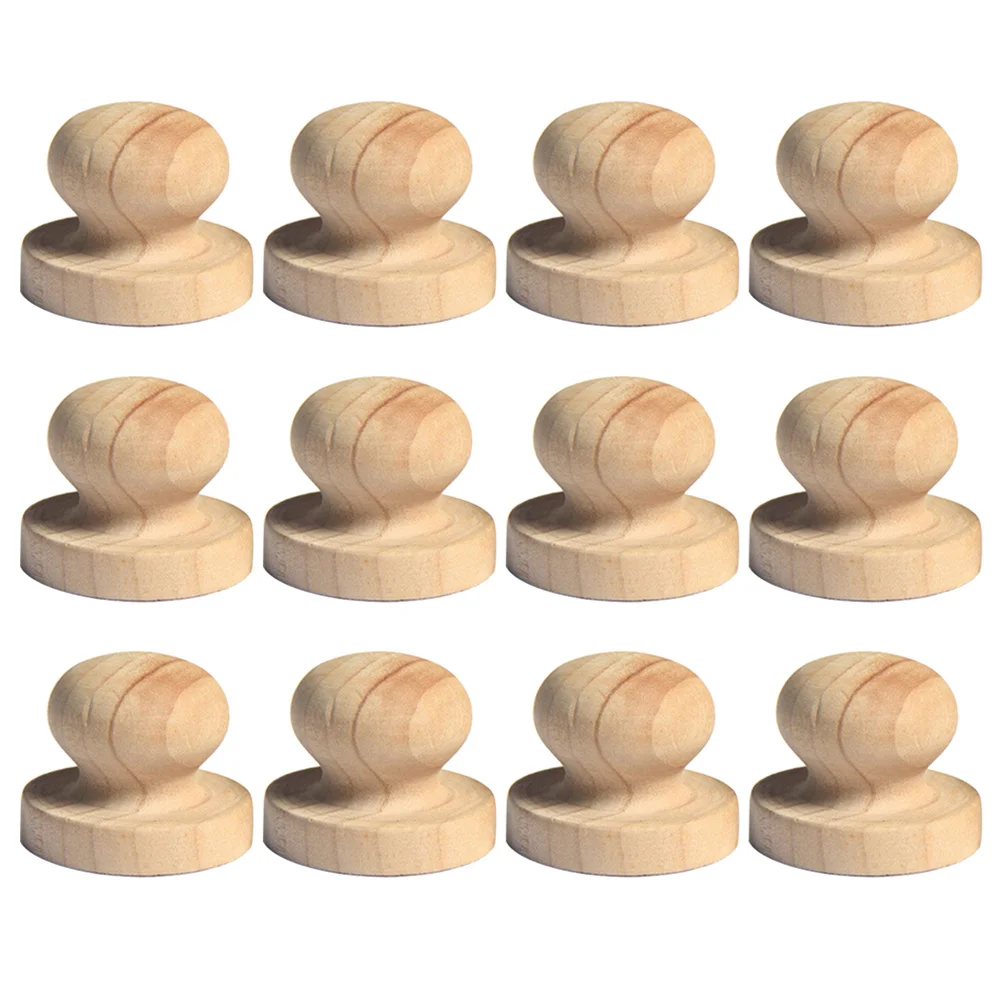 

12 Pcs Solid Wood Stamp Handle Postage Stamps Wedding Replace Parts Seal Kit Wooden Stamper Replacement Accessories