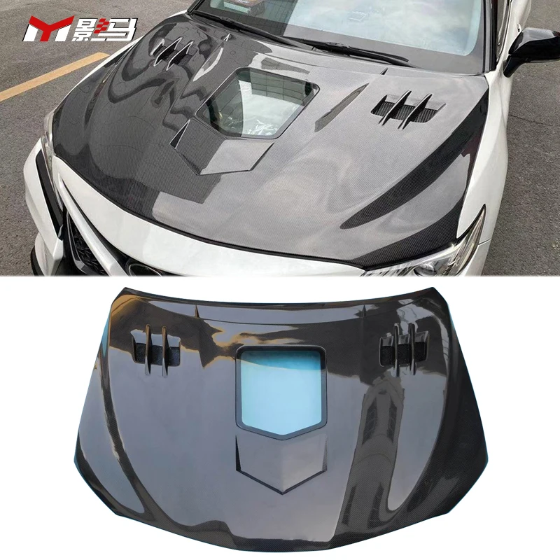 

Transparent Carbon Fiber Front Hood Bonnet for Toyota Camry 8th 2017-2022 Engine Cover Hood