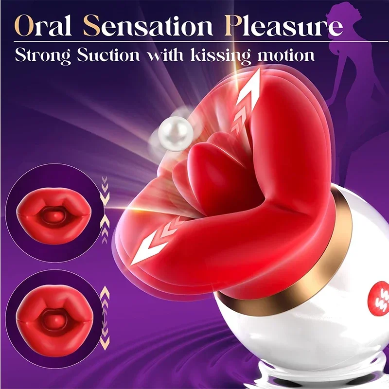Women's Clit Sucking Vibrator - Tongue Licking & Oral Nipple Vacuum Stimulator, Adult Sex Toy with Suction & Vibration