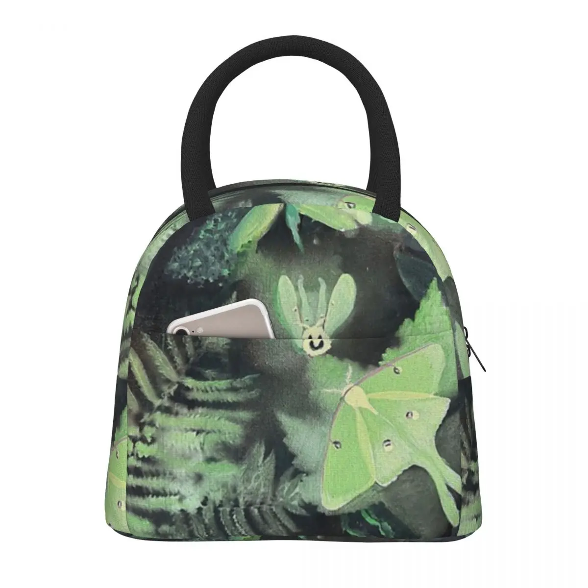 

Luna Moth Forest Lunch Bag for School Waterproof Picnic Thermal Cooler Insulated Lunch Box Women Kids Tote Bags