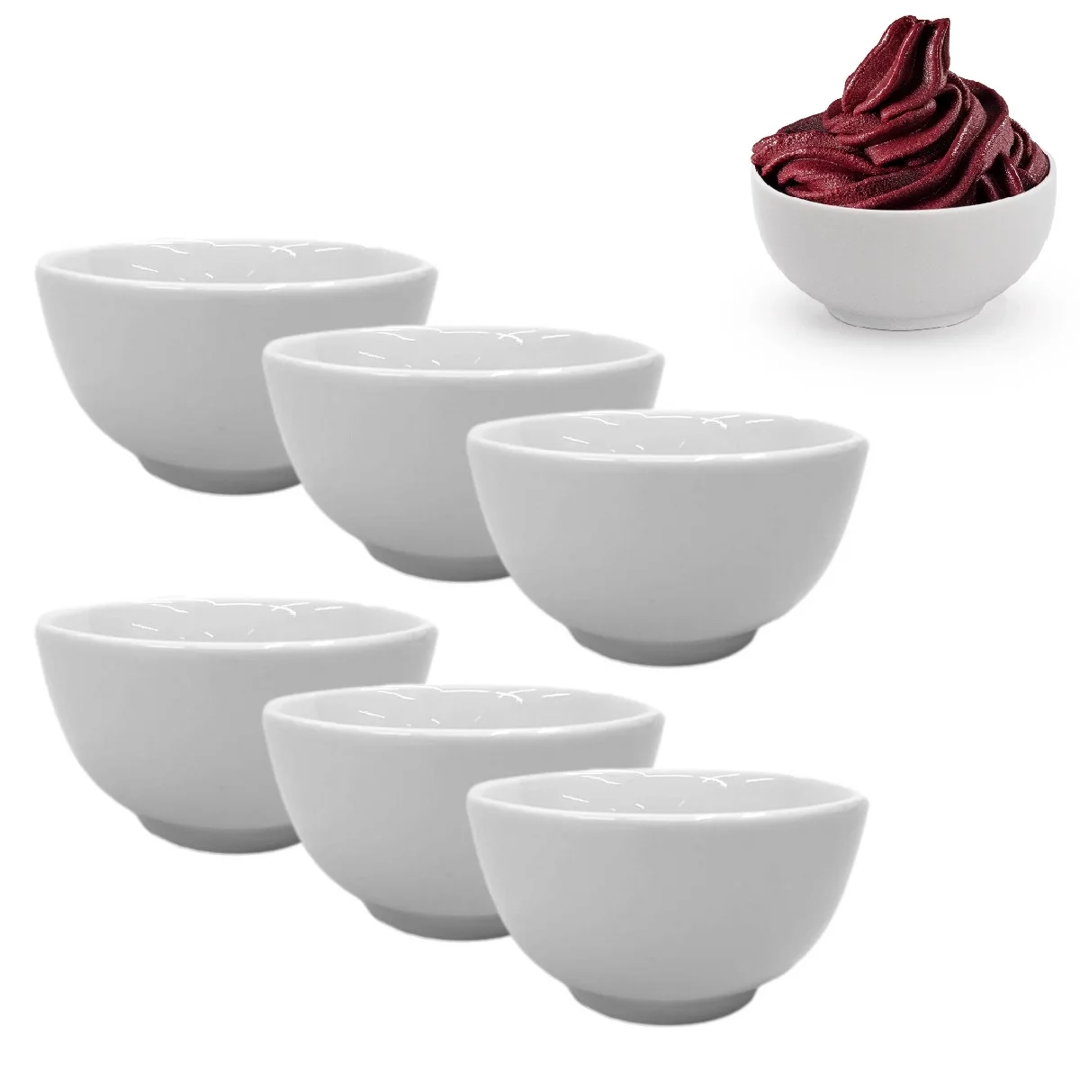 6 Bowl Bowl Cumbuca Melamine 500ml Acai Soup Broth