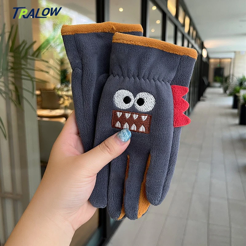 

TRALOW Kids Cold Weather Gloves Winter Full Fingers Polar fleece Warm Mitten Boys and Girls For Camping Skiling Playing Sport